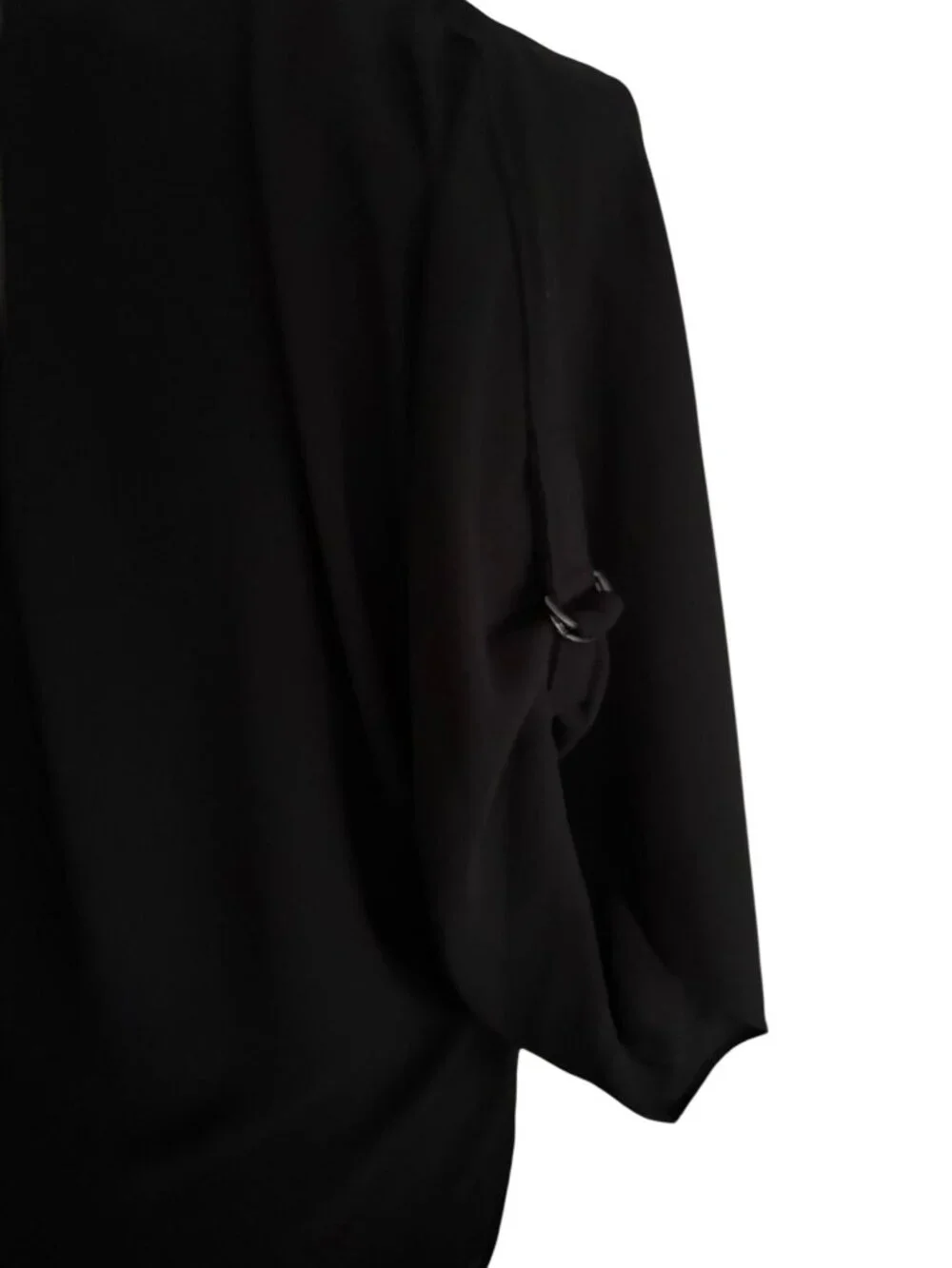 White House Black Market Black V Neck Top Size XXS
